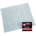 A package of 911 Wipes, with a single grey wipe partially pulled out from the package. The package is labeled with the brand name and indicates that it contains 20 Individually Wrapped Wipes.