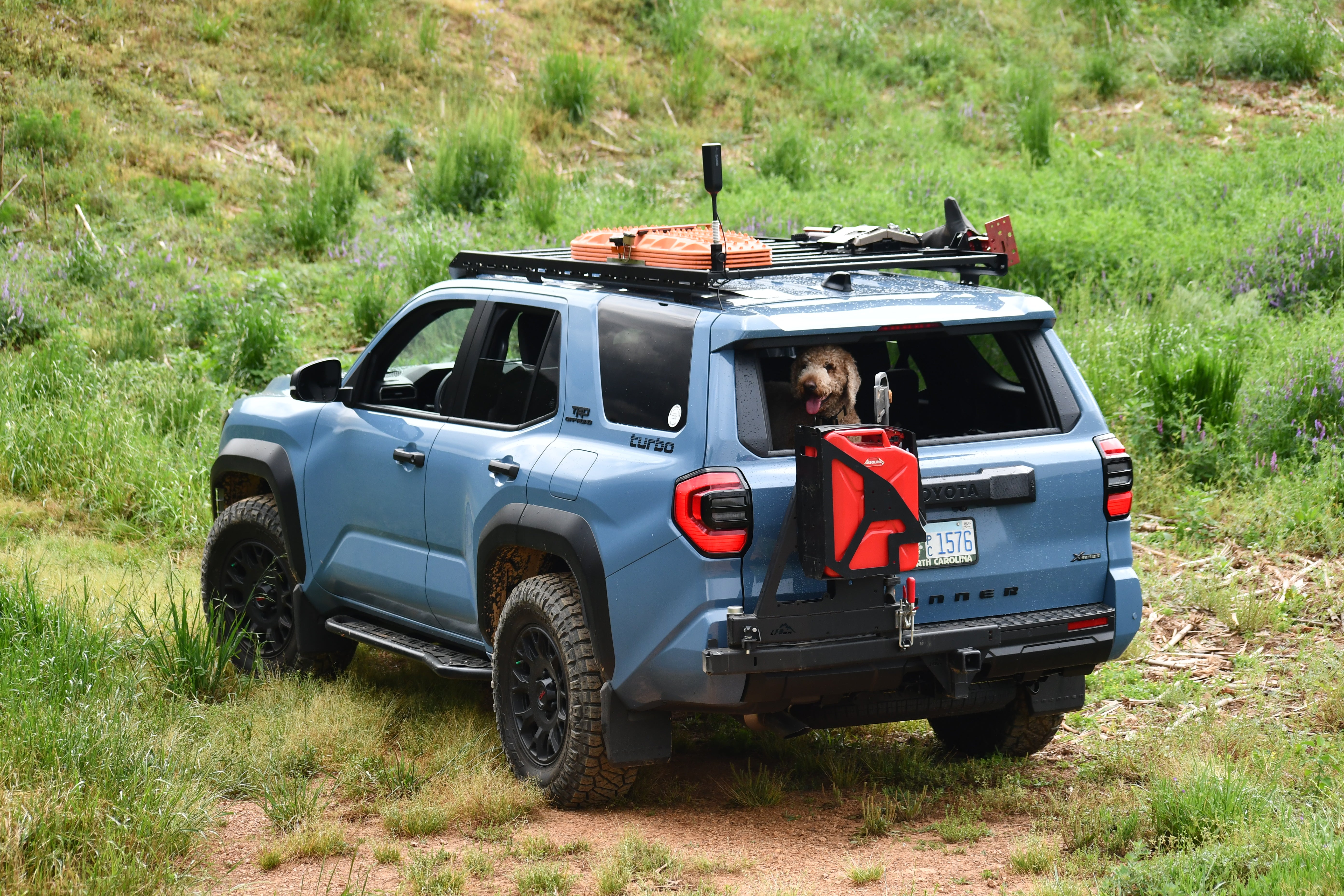6th Gen Toyota 4Runner with LFD roof rack on forest trail