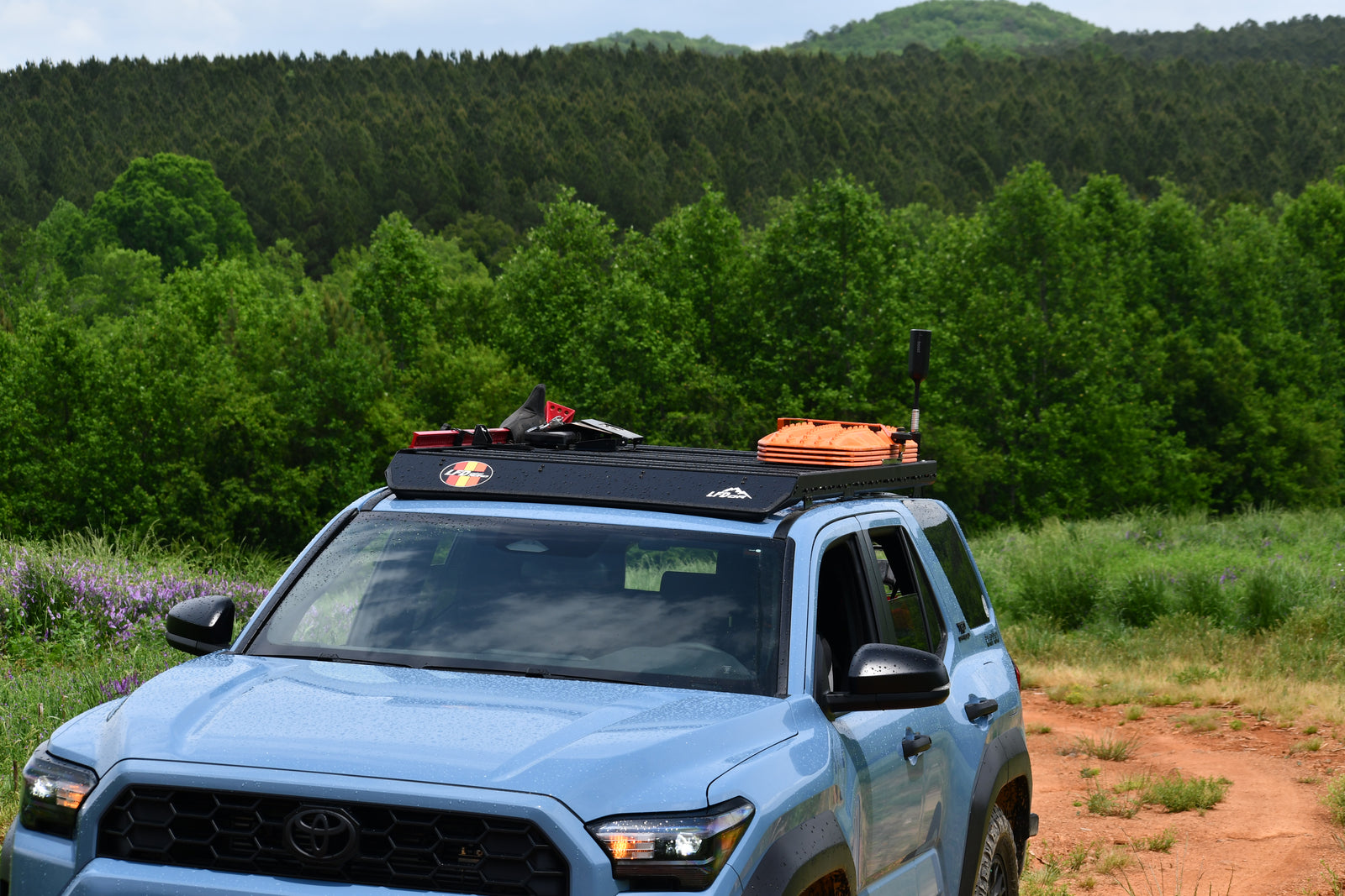 6th Gen Toyota 4Runner with LFD roof rack on forest trail