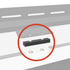 A graphic illustration of a roof rack foot spacer installed on a vehicle.