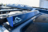 A blue bolt on wind fairing mounted on a vehicle roof rack, with the LFD logo visible.